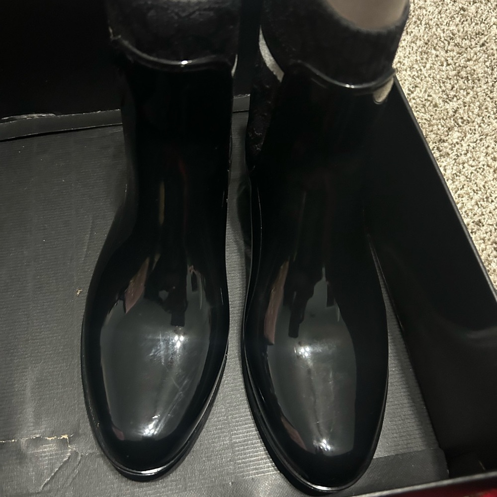 Coach Black Winter Rain Boots
